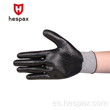 Hespax OEM Guantes de nitrilo industrial con agarre de trabajo personalizado